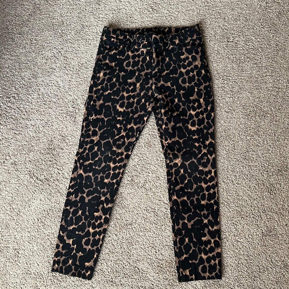 GAP Slim City Ankle Crop Pants in Leopard Print